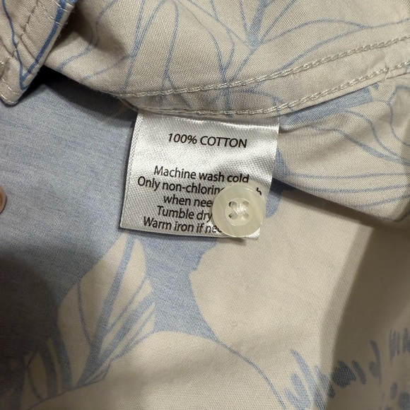 Coastaoro Floral Blue and Cream Men's Shirt Size Large - Picture 6 of 11